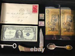 Junk Drawer Lot 1935 D Silver Walking Liberty Half Dollar Coins Gold Stamps