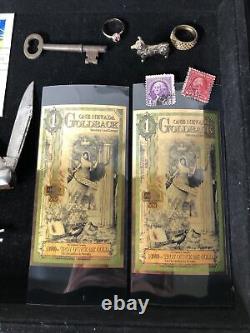 Junk Drawer Lot 1941 D Silver Walking Liberty Half Dollar Coins Gold Knife Cards