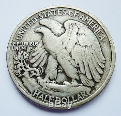 Key Date! 1921-p U. S. Walking Liberty Silver Half Dollar Fine Condition