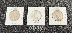 LIBERTY WALKING. 900 SILVER HALF DOLLAR, HUGE LOOSE LOT of 3 COINS, 1942S