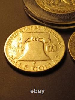 LOT OF 3 -1 Walking Liberty, 2 Franklin Half Dollar fillers- 90% Silver