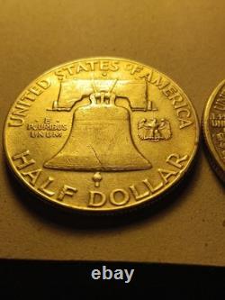 LOT OF 3 -1 Walking Liberty, 2 Franklin Half Dollars, AU- 90% Silver