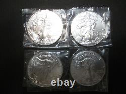 LOT OF 4 2015 1 oz. 999 Silver Uncirculated Walking Liberty American Eagle