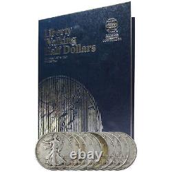 Liberty Walking Half Dollar 10 Coin Set AG 90% Silver 50c with Folder