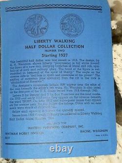 Liberty Walking Half Dollar -1937-47-28 Coins Total -Silver-Whitman Folder