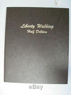 Liberty Walking Half Dollar set 1916-1947, complete 65 pieces in Dansco Album