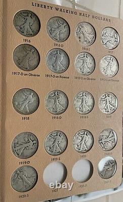 Liberty Walking Half Dollars in Dansco Album 62 Coins