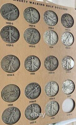 Liberty Walking Half Dollars in Dansco Album 62 Coins