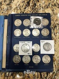 Liberty Walking Halves 1916 1940 Complete Set Less One Coin 90% Silver