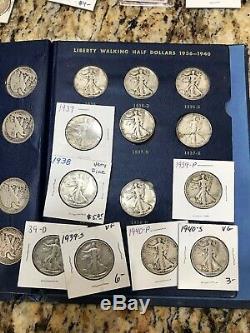 Liberty Walking Halves 1916 1940 Complete Set Less One Coin 90% Silver
