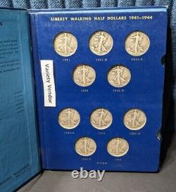 Liberty Walking Halves 1941-1947 Whitman Album No. 9424 Complete Silver Coin Set