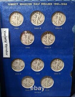 Liberty Walking Halves 1941-1947 Whitman Album No. 9424 Complete Silver Coin Set