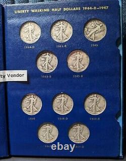 Liberty Walking Halves 1941-1947 Whitman Album No. 9424 Complete Silver Coin Set