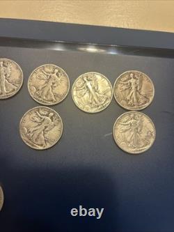 Lot 10 Walking Liberty Half Dollars 1917-1945 Mixed Mint 90% Silver $5 FV