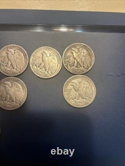 Lot 10 Walking Liberty Half Dollars 1917-1945 Mixed Mint 90% Silver $5 FV