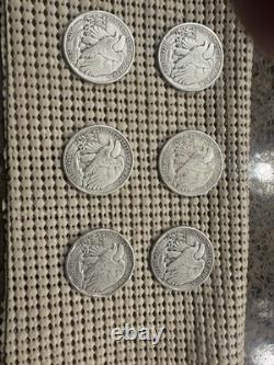 Lot 6 Walking Liberty Half Dollars 1935-1947. 90% Silver