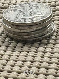 Lot 6 Walking Liberty Half Dollars 1935-1947. 90% Silver