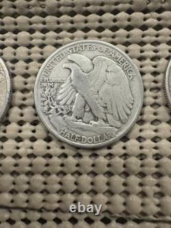 Lot 6 Walking Liberty Half Dollars 1935-1947. 90% Silver
