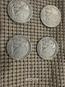 Lot 6 Walking Liberty Half Dollars 1935-1947. 90% Silver