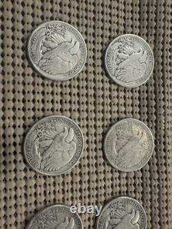 Lot 6 Walking Liberty Half Dollars 1935-1947. 90% Silver