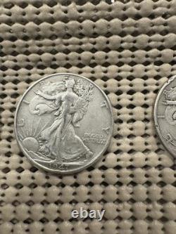 Lot 6 Walking Liberty Half Dollars 1935-1947. 90% Silver