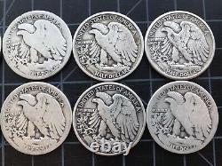 Lot Of (10) Walking Liberty 90% Silver Half Dollar Coins