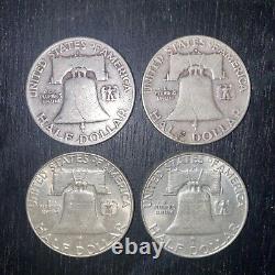 Lot Of (20) 90% Silver Half Dollars (18) Ben Franklin (2) Walking Liberty