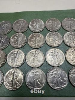 Lot Of 20 Walking Liberty Silver Half Dollars