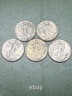 Lot Of 20 Walking Liberty Silver Half Dollars