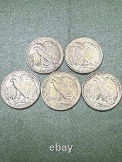 Lot Of 20 Walking Liberty Silver Half Dollars