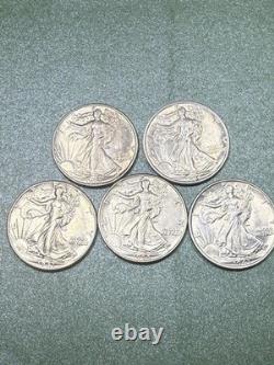Lot Of 20 Walking Liberty Silver Half Dollars