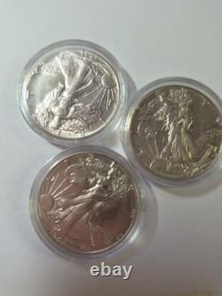 Lot Of 3 BU Walking Liberty Half Dollars In Capsules