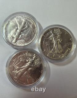Lot Of 3 BU Walking Liberty Half Dollars In Capsules