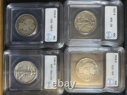 Lot Of (4) Silver Barber & Walking Liberty Half Dollars 50c