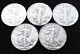 Lot Of 5 D 90%silver Walking Liberty Half Dollars! 1934,'43,'44,'45,'46