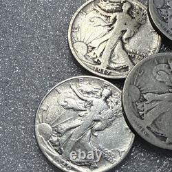 Lot Of (6) Walking Liberty Half Dollars. With Key Dates