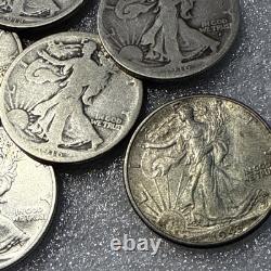 Lot Of (6) Walking Liberty Half Dollars. With Key Dates