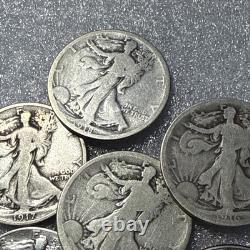 Lot Of (6) Walking Liberty Half Dollars. With Key Dates