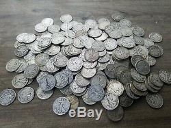 Lot of 100 Walking Liberty Half Dollars 90% Silver
