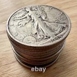 Lot of 10 1944 Walking Liberty Silver Half Dollars All Three Mints