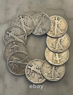 Lot of 10 Junk Silver 90% Walking Liberty Half Dollar Choose # of Lots