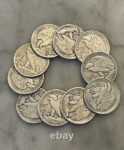 Lot of 10 Junk Silver 90% Walking Liberty Half Dollar Choose # of Lots