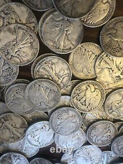 Lot of 10 Walking Liberty Half Dollar 1916-1947 90% Silver