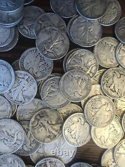 Lot of 10 Walking Liberty Half Dollar 1916-1947 90% Silver