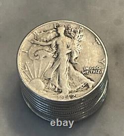 Lot of 10 Walking Liberty Half Dollar 90% Silver Choose # of Lots of 10