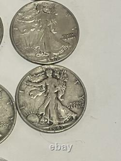 Lot of (10) Walking Liberty Half Dollar 90% Silver Random Years One TONED