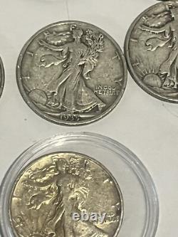 Lot of (10) Walking Liberty Half Dollar 90% Silver Random Years One TONED