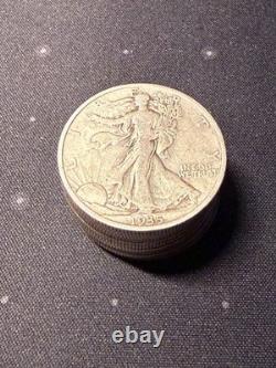 Lot of 10 Walking Liberty Half Dollars 90% Silver US Coins Various Years