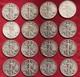 Lot Of 16 Walking Liberty Silver Half Dollars 1942,1943,1944,1945, 90% Silver