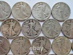 Lot of 20 1917 1918 1919 PDS Walking Liberty Half Dollar (Roll) 90% Silver